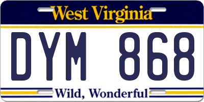 WV license plate DYM868