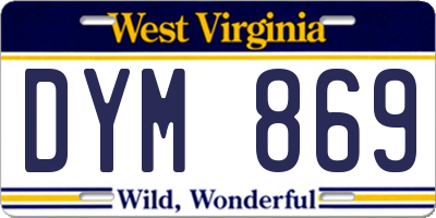 WV license plate DYM869