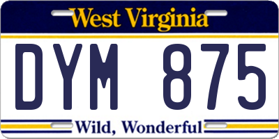 WV license plate DYM875