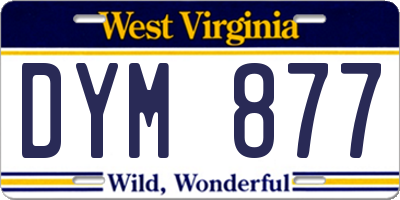 WV license plate DYM877