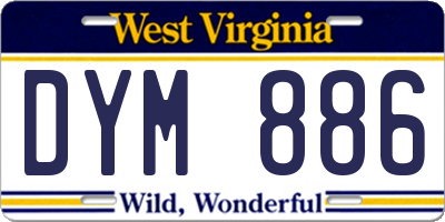 WV license plate DYM886