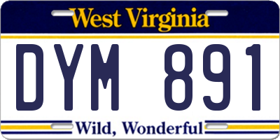 WV license plate DYM891