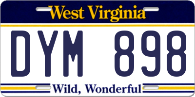 WV license plate DYM898