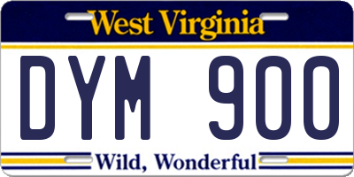 WV license plate DYM900
