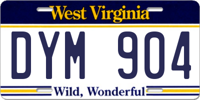 WV license plate DYM904