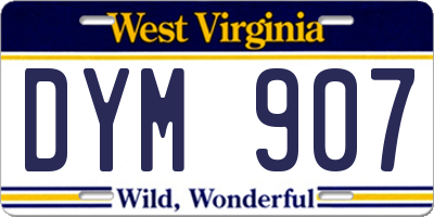WV license plate DYM907