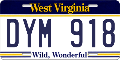 WV license plate DYM918