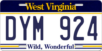WV license plate DYM924