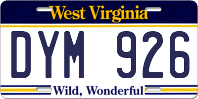 WV license plate DYM926