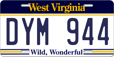 WV license plate DYM944