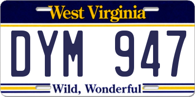 WV license plate DYM947