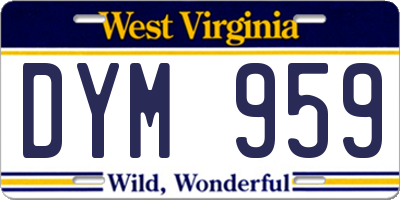 WV license plate DYM959