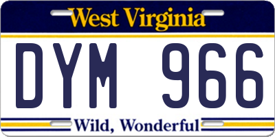 WV license plate DYM966