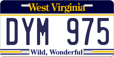 WV license plate DYM975