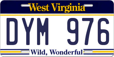 WV license plate DYM976