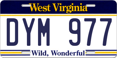 WV license plate DYM977
