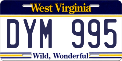 WV license plate DYM995