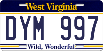 WV license plate DYM997