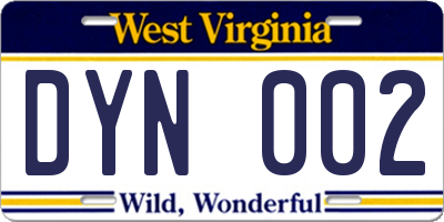 WV license plate DYN002
