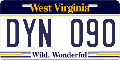 WV license plate DYN090