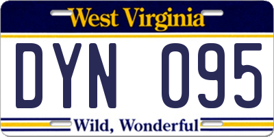 WV license plate DYN095