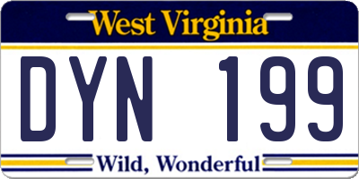 WV license plate DYN199