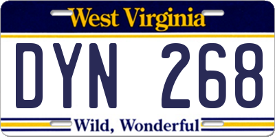 WV license plate DYN268