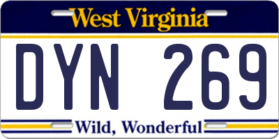 WV license plate DYN269