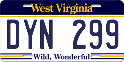 WV license plate DYN299