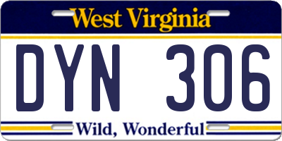 WV license plate DYN306