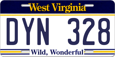 WV license plate DYN328