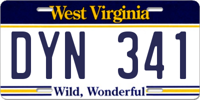 WV license plate DYN341