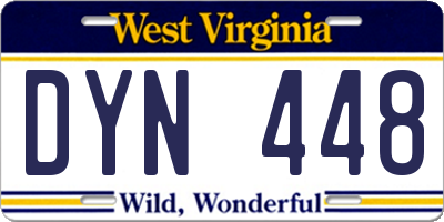 WV license plate DYN448