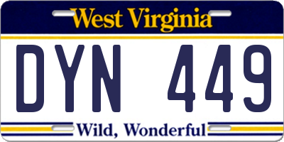 WV license plate DYN449