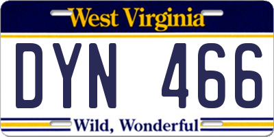 WV license plate DYN466