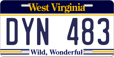 WV license plate DYN483