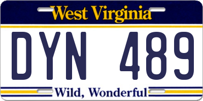 WV license plate DYN489