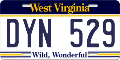 WV license plate DYN529