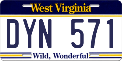 WV license plate DYN571