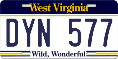 WV license plate DYN577