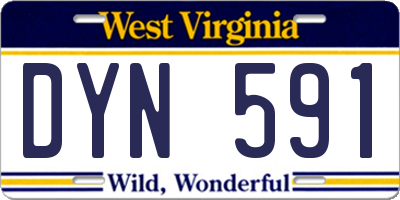WV license plate DYN591