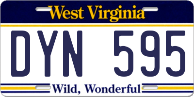 WV license plate DYN595