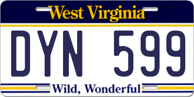 WV license plate DYN599