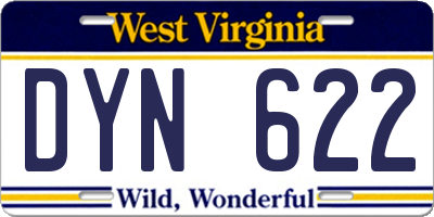 WV license plate DYN622