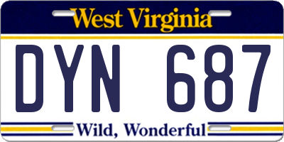 WV license plate DYN687