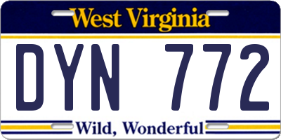 WV license plate DYN772