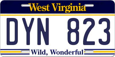WV license plate DYN823