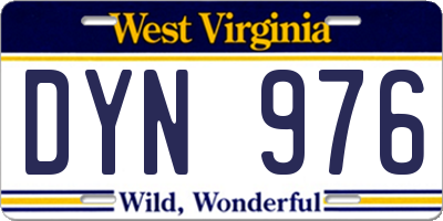 WV license plate DYN976