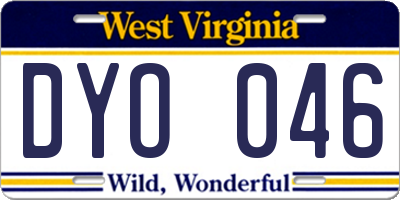 WV license plate DYO046