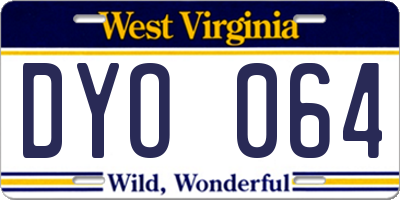 WV license plate DYO064